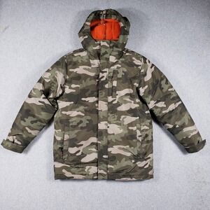 The Children's Place Boys Camo Jacket Large 10/12 Hooded Fleece Lined Camouflage
